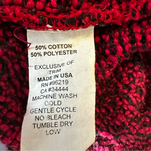 Willow Collared Button Down Cardigan Sweater Fuchsia Black S - Picture 6 of 8